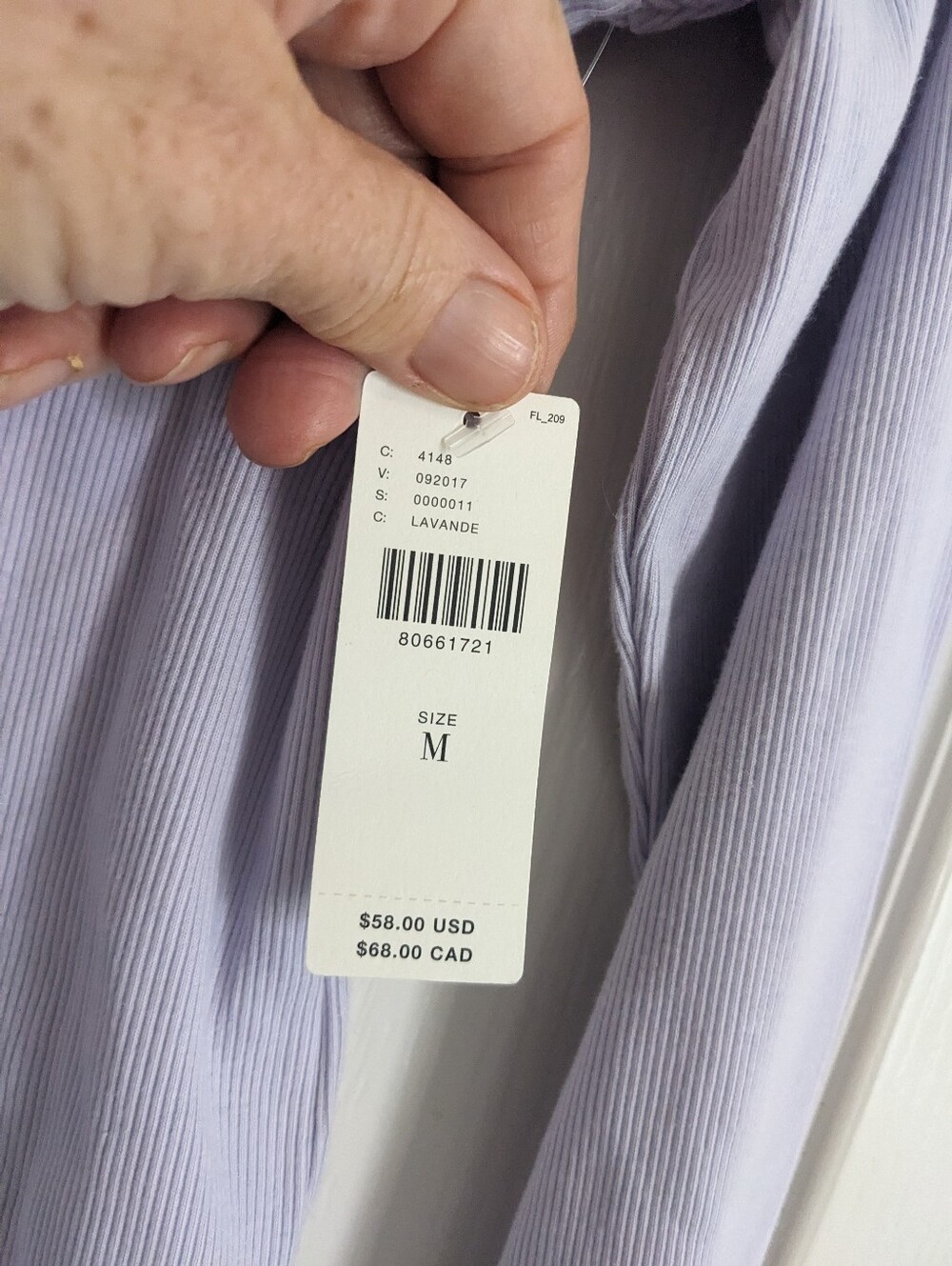 Anthropologie Blair cropped Long Sleeve Crewneck Top - Lavender - Picture 4 of 6